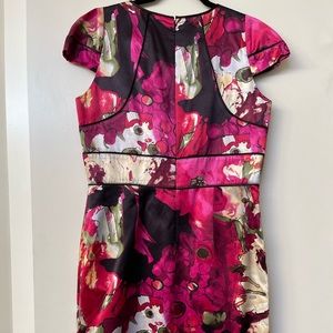 Multicolored Grapic Floral Dress